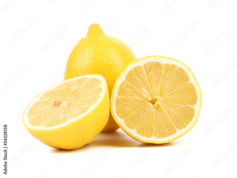 Ripe lemons. Isolated on a white background