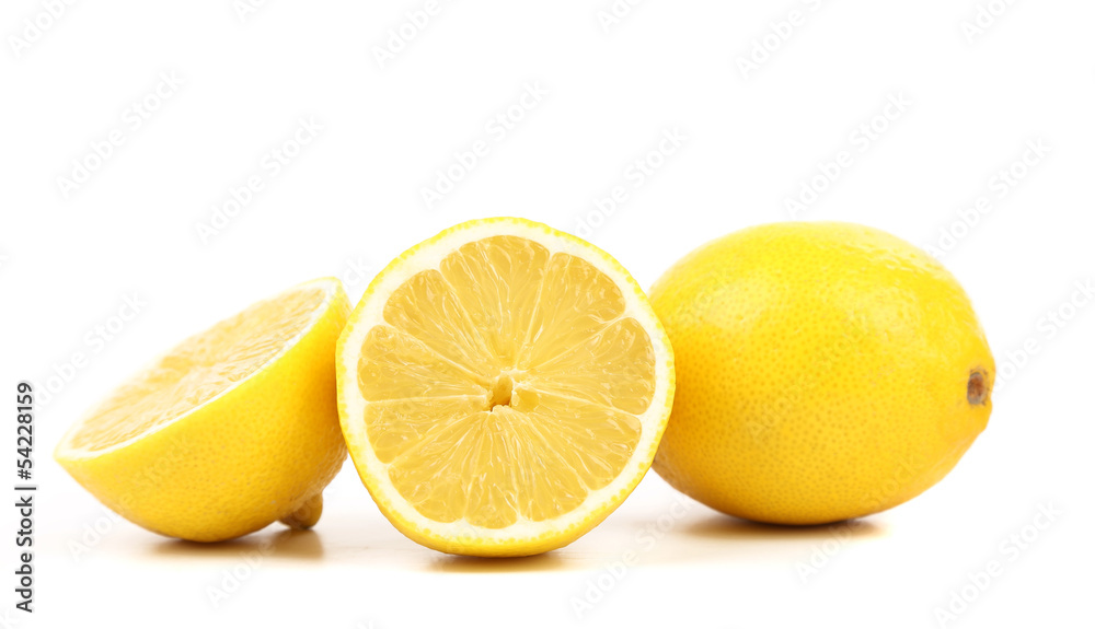 Ripe lemons. Isolated on a white background