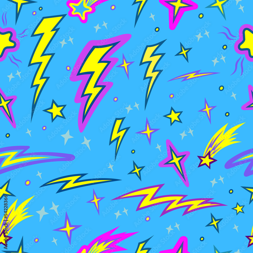 star and lightning seamless pattern star and lightning seamless pattern