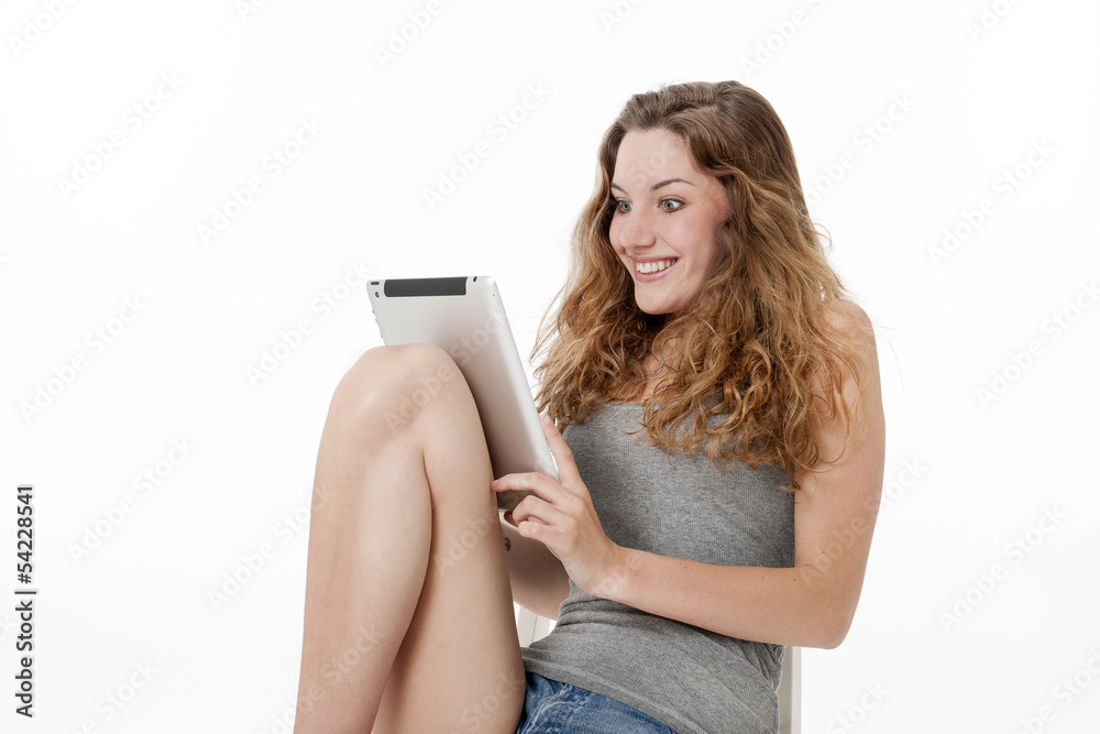 girl with tablet