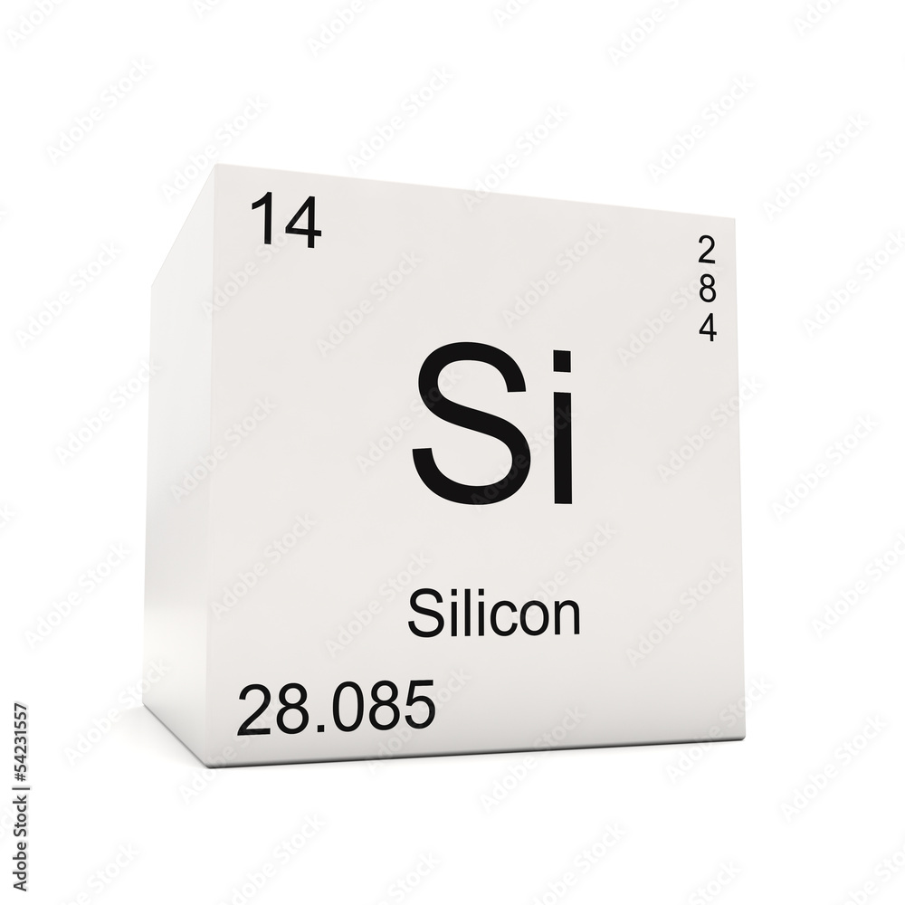 Cube of Silicon - element of the periodic table