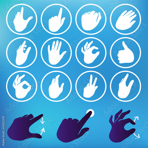 Vector set of hand icons