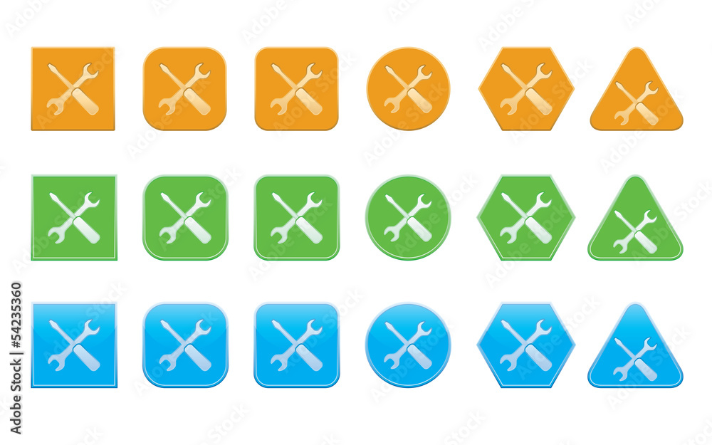 set of tools icons of different shape set of tools icons of different shape