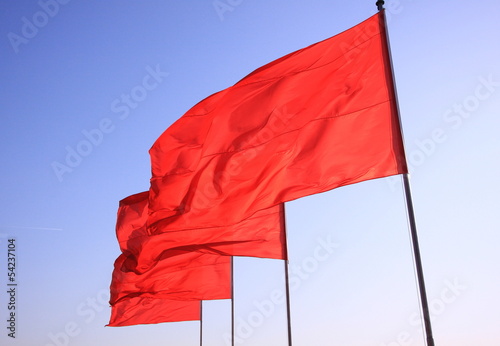 flying Chinese red flags