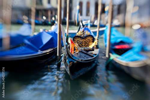 Gondolas in Venice created with lensbaby photo