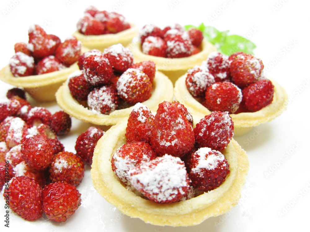 sweet fancycakes with wild strawberry fruit sweet fancycakes with wild strawberry fruit
