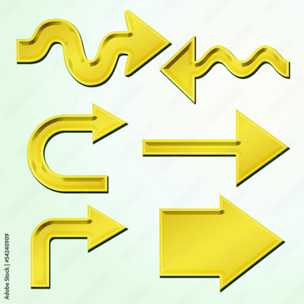 set of golden arrows set of golden arrows