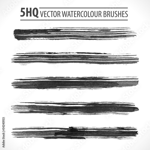 Set of watercolor vector brushes