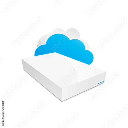 Wireless cloud storage NAS icon vector illustration