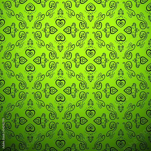 Wallpaper Mural Sensual delicate green background. Seamless pattern. Torontodigital.ca