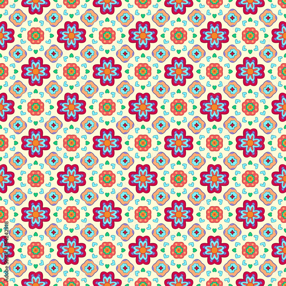 Geometric flower abstract colorful pattern on light background. Geometric flower abstract colorful pattern on light background.