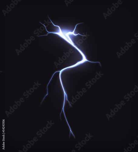 Lightning on black