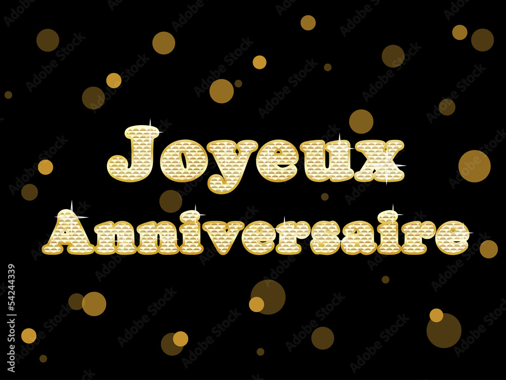 Carte Joyeux Anniversaire Voeux Fete Amities Felicitations Bon Stock Illustration Adobe Stock