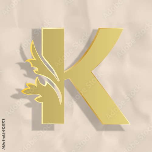 Vintage initials letter k