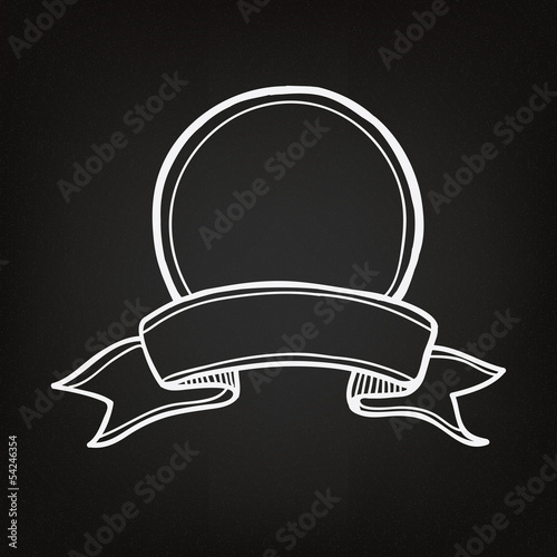 Hand drawn ribbons on the c...