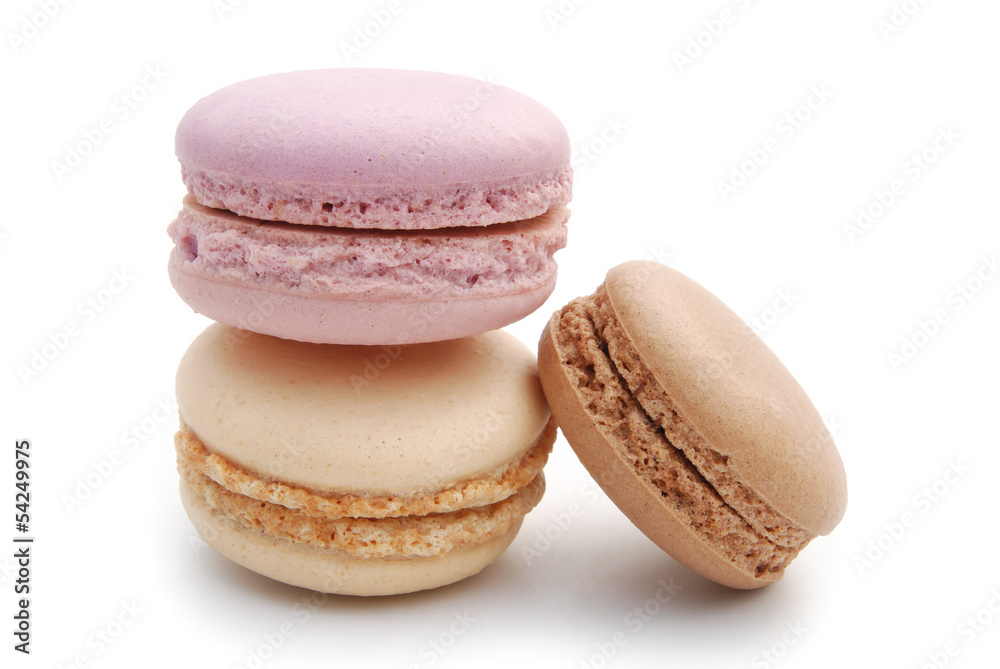 three macaroons on white with clipping path three macaroons on white with clipping path