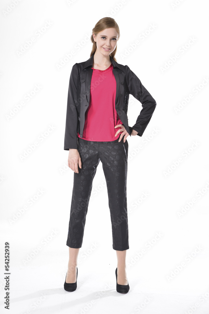 Full length fashion model posing in studio Full length fashion model posing in studio