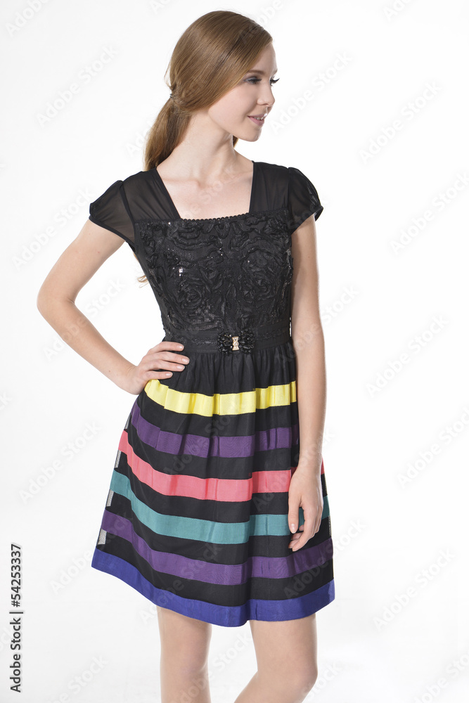 A photo of beautiful girl is in fashion style, posing in studio A photo of beautiful girl is in fashion style, posing in studio