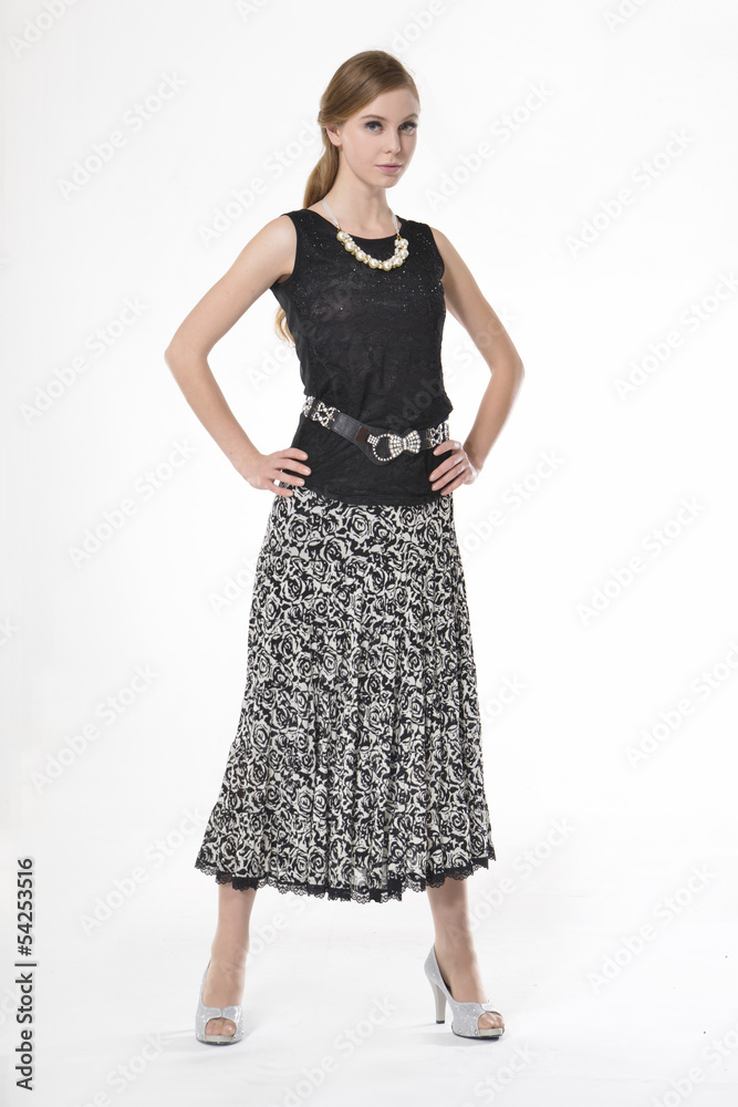 Portrait of a styled professional model-full body