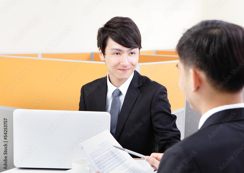 Portrait of successful businessman at the interview Portrait of successful businessman at the interview