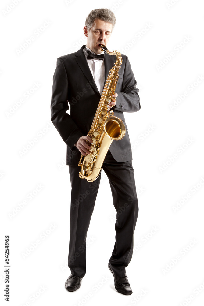 Naklejka premium Saxophonist