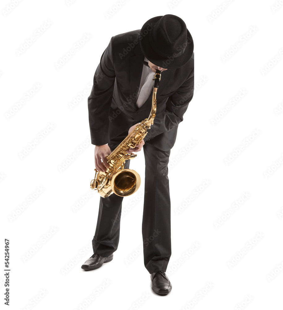 Naklejka premium Saxophonist