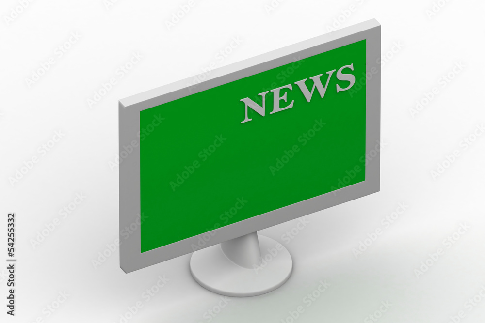 TV showing NEWS on screen TV showing NEWS on screen