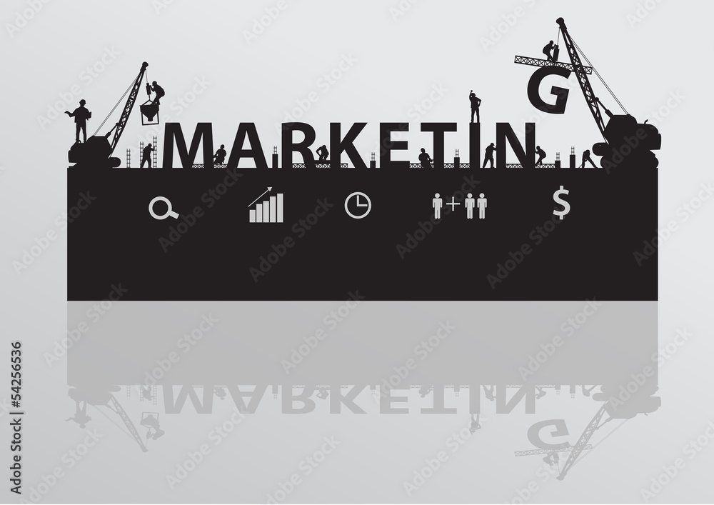 Vector construction site crane building marketing idea concept