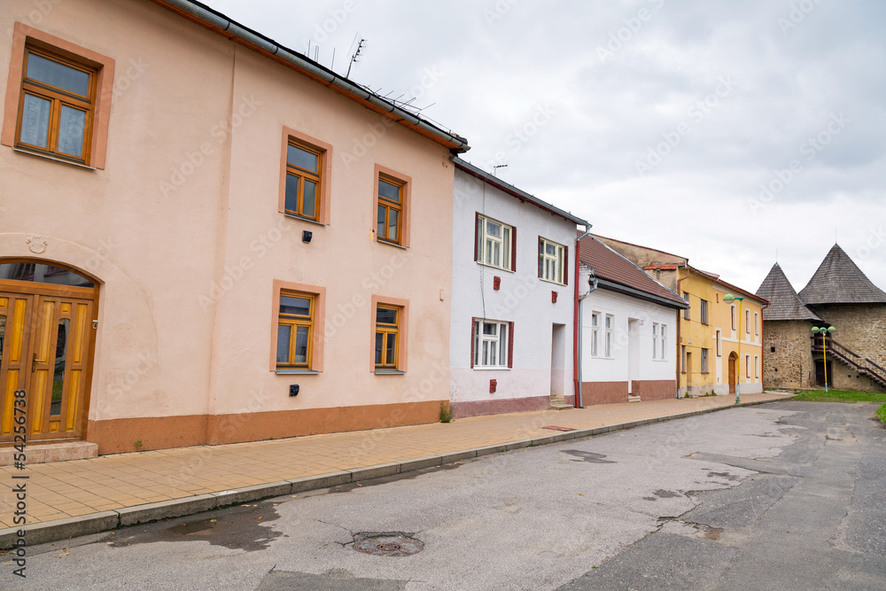 Streets of Podolínec town in northern Slovakia