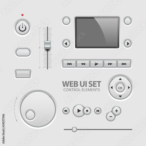 Web UI Elements Design Light Gray