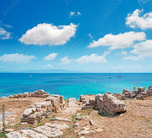 clouds and boats in Tharros