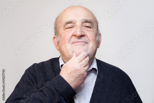 Bilde på lerret old man scratching chin