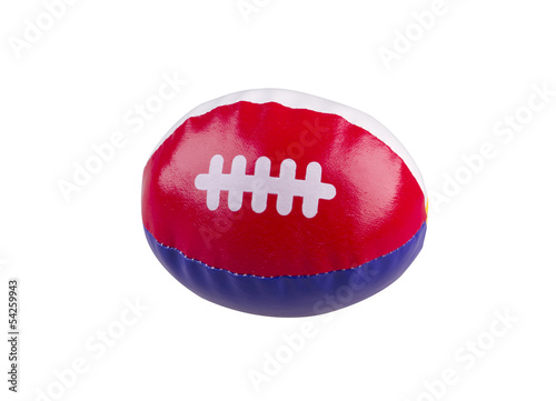 A lovely rugby ball toy isolate on white background