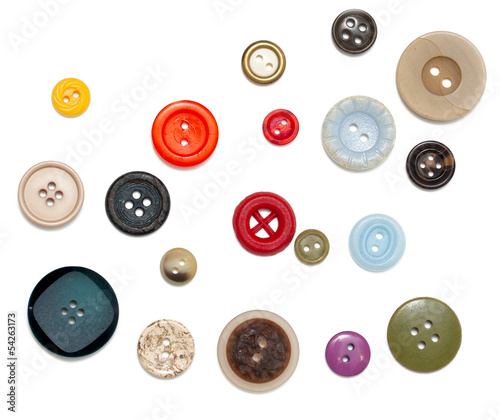 buttons of different size, shape and color