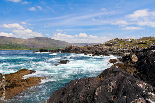 Irish landscape in Ring of Kerry coastal road