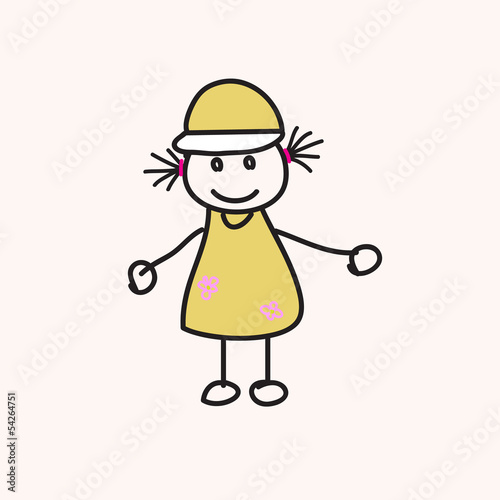 children vector hand drawn