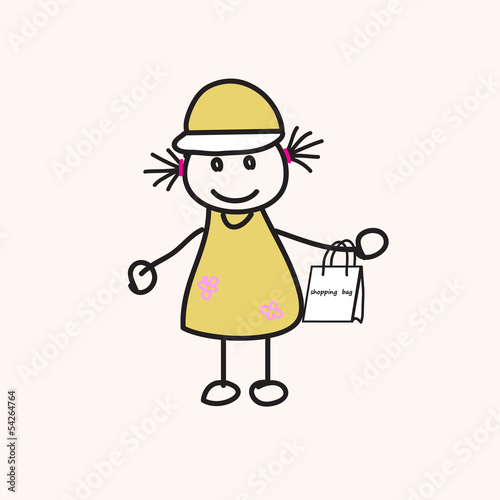 children vector hand drawn