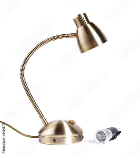 Desk lamp and pocket small lamp isolated on a white background