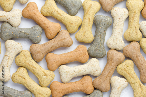 Background of bone shaped dog treat biscuits