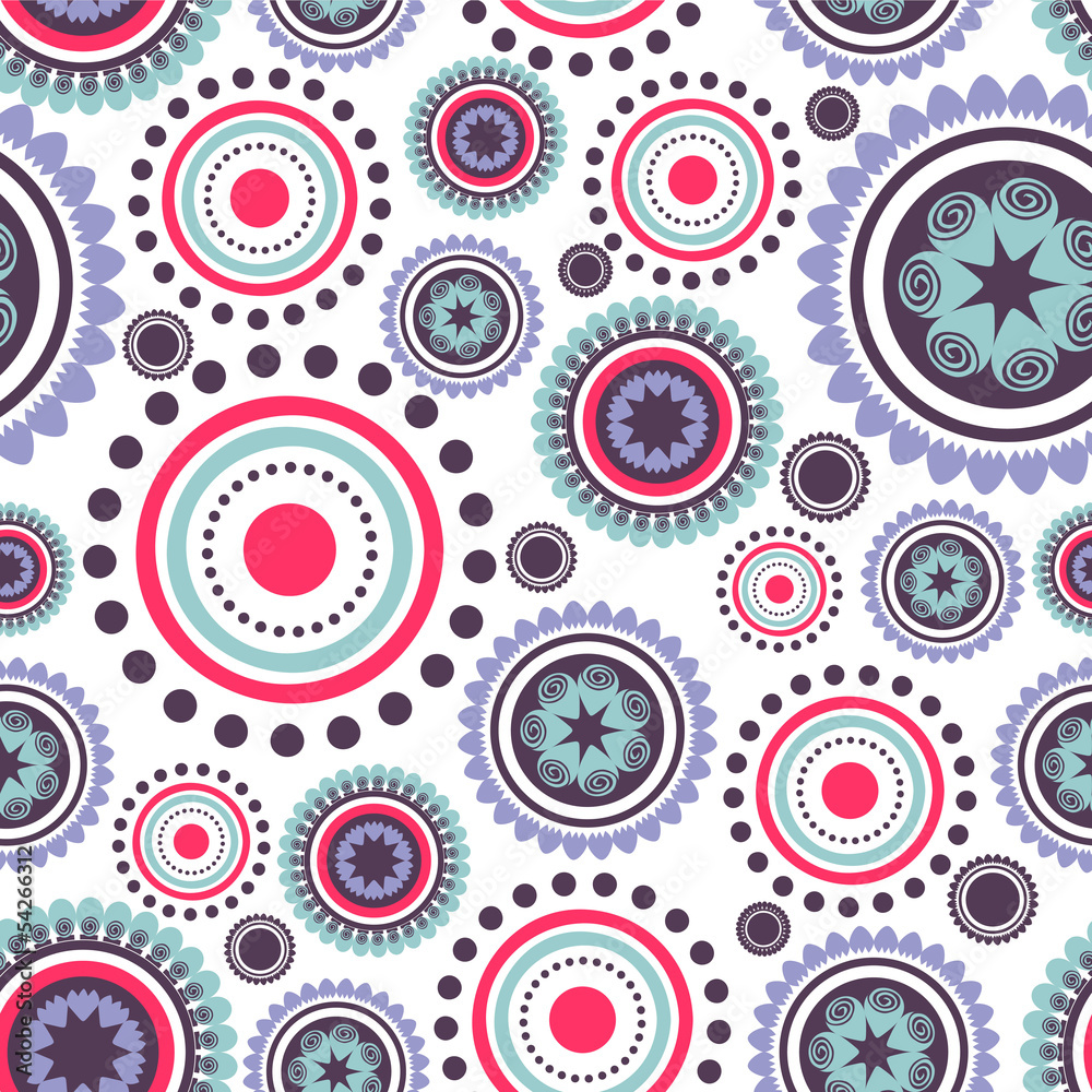 Fototapeta premium Seamless pattern with abstract colorful circles