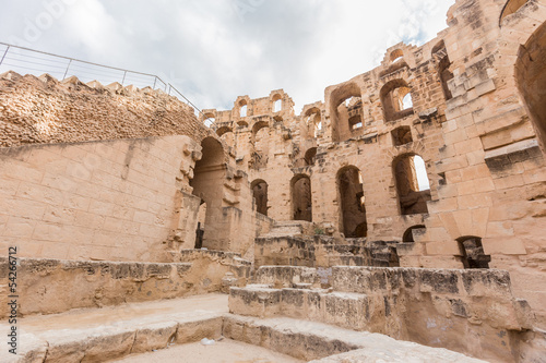 ancient colosseum in El Jem, Tunisia