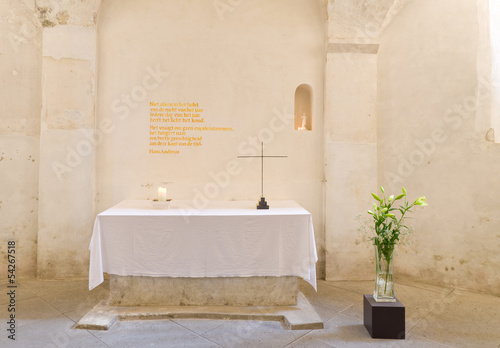 Photo altar with cross