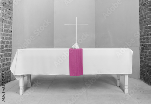 altar with cross