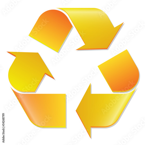 Recycling Zeichen gelb