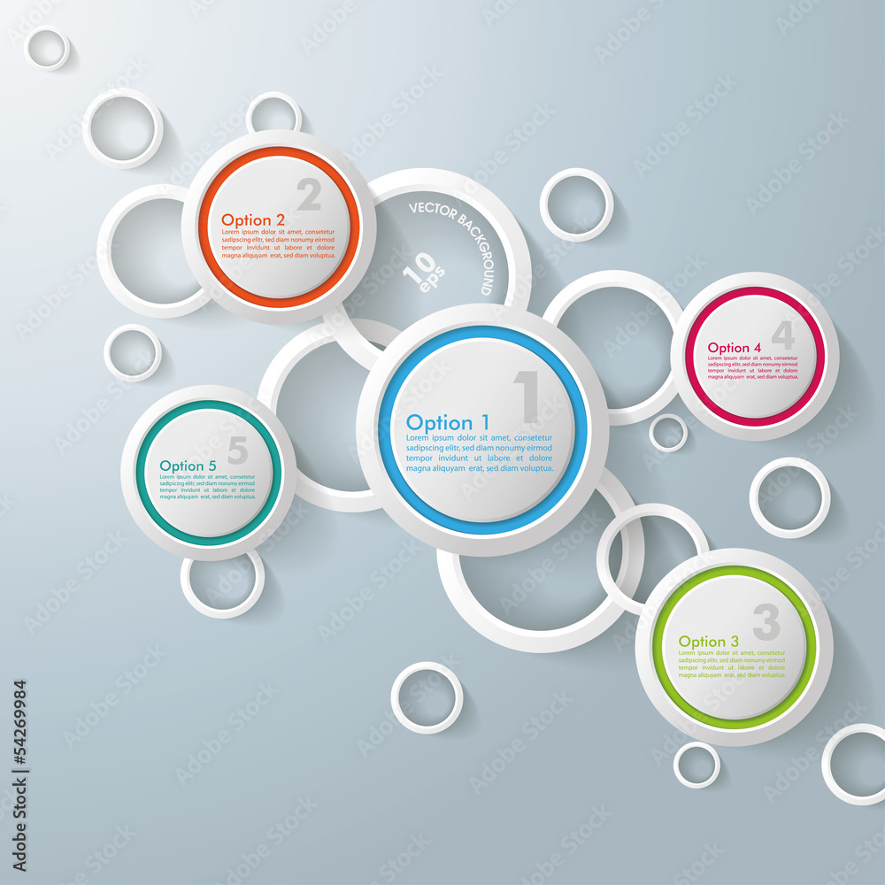 Infographic White Rings Five Colorful Cricles