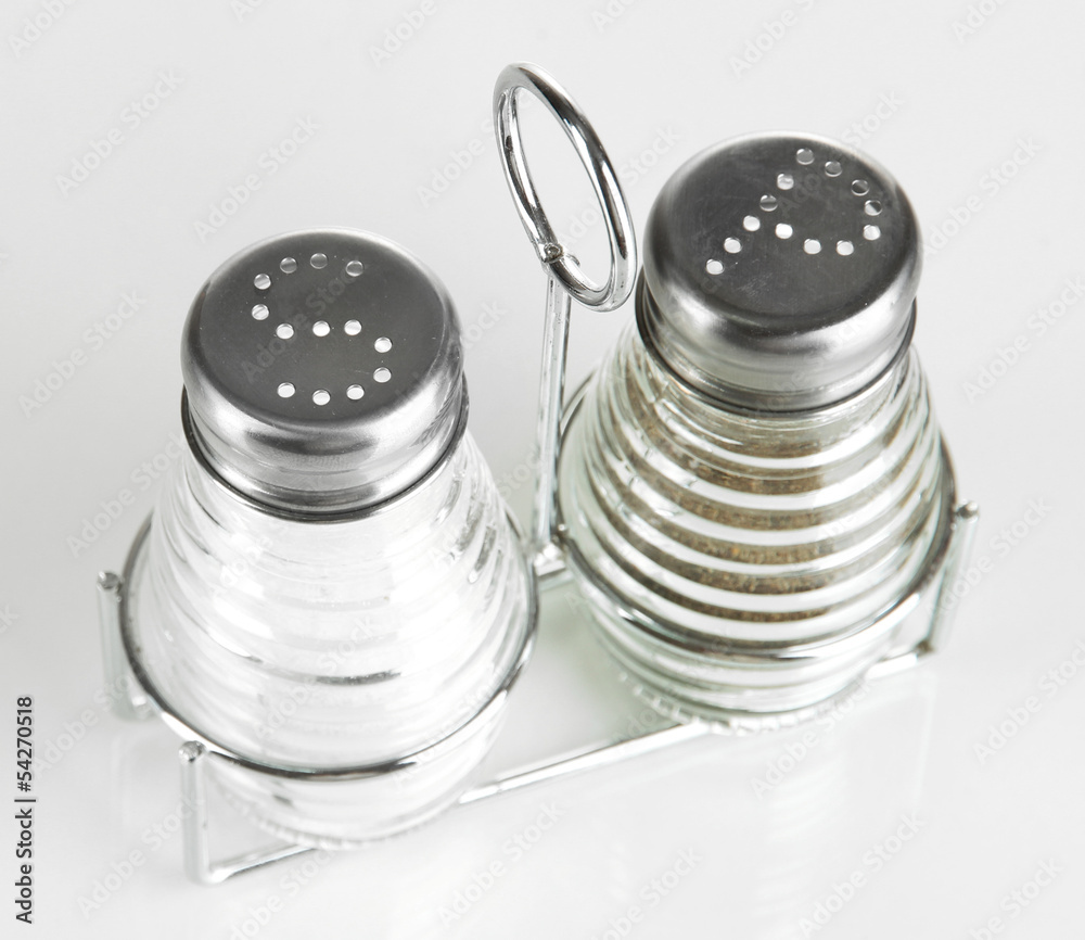 Salt and pepper mills, isolated on white Salt and pepper mills, isolated on white
