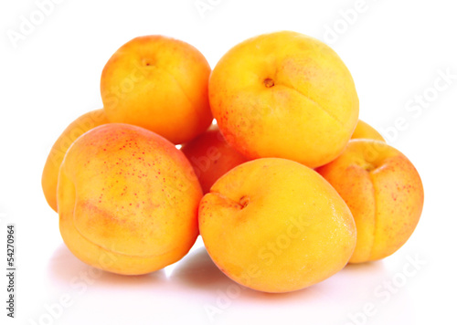 Fresh natural apricot isolated on white