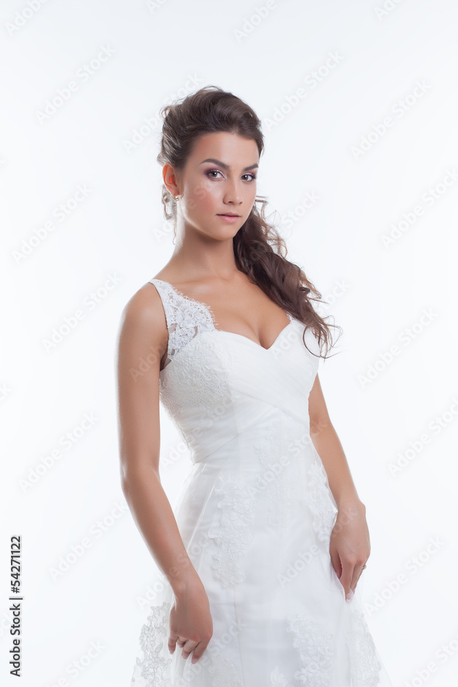 Portrait of charming young bride, close-up Portrait of charming young bride, close-up