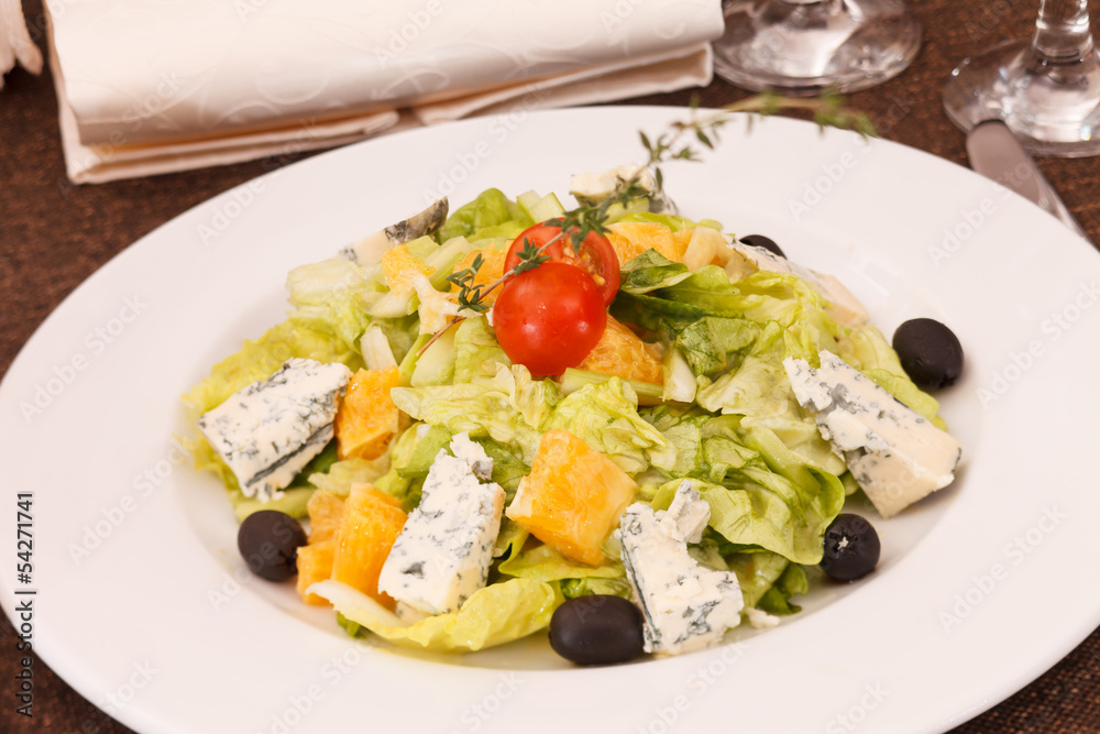 salad with cheese and orange