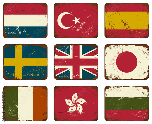 Vintage Metal Flags.